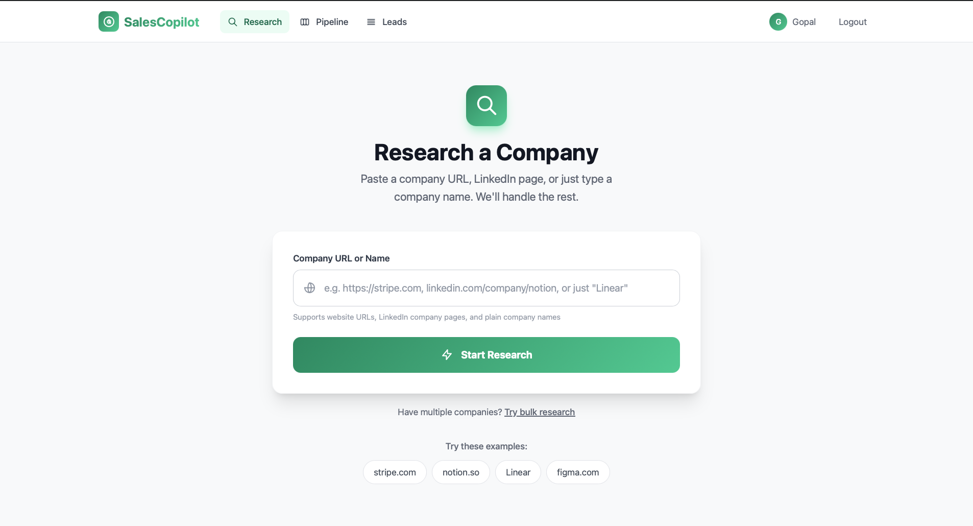 Research create screenshot